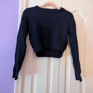 Cotton On Navy Blue Knit Sweater Cropped
